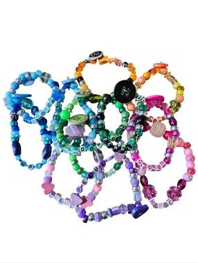 ​⚡️(12 Pack) Rave Kandi Festival Bracelets FERAL DELULU COOKED NPC